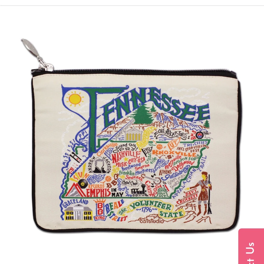 Tennessee Zip Pouch Catstudio Woven Makeup Pouch NWT